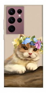 Чехол Cat in flowers для Galaxy S22 Ultra