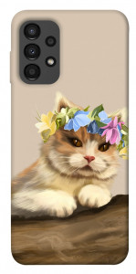 Чохол Cat in flowers для Galaxy A13 4G