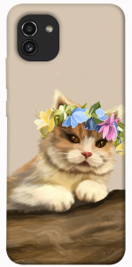 Чехол Cat in flowers для Galaxy A03