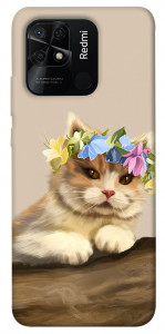 Чехол Cat in flowers для Xiaomi Redmi 10C