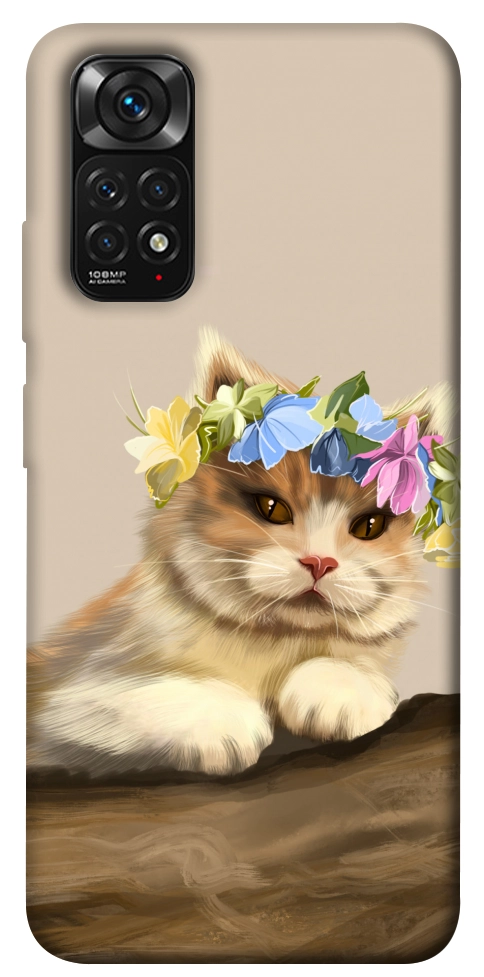 Чохол Cat in flowers для Xiaomi Redmi Note 11 (Global)