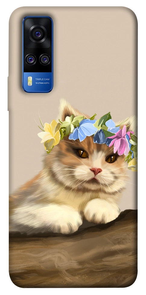 Чехол Cat in flowers для Vivo Y51a