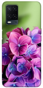 Чехол Кружевная гортензия для Oppo A54 4G