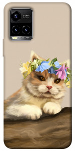 Чехол Cat in flowers для Vivo Y33s