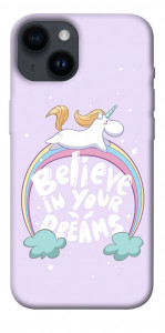 Чехол Believe in your dreams unicorn для iPhone 14