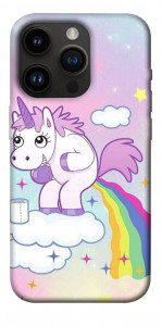 Чехол Единорог с радугой для iPhone 14 Pro