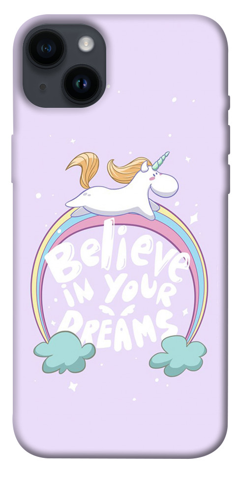 Чехол Believe in your dreams unicorn для iPhone 14 Plus