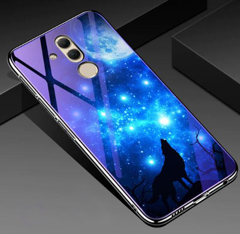 

TPU+Glass чехол Fantasy с глянцевыми торцами для Huawei Mate 20 lite (Лунная ночь) 682962