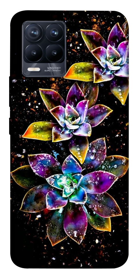 Чехол Flowers on black для Realme 8