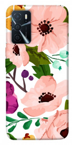 Чехол Акварельные цветы для Oppo A16 4G