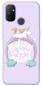 Чехол Believe in your dreams unicorn для OnePlus Nord N100