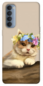 Чохол Cat in flowers для Oppo Reno 4 Pro