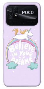 Чехол Believe in your dreams unicorn для Xiaomi Poco C40