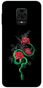 Чохол Snake in flowers для Xiaomi Redmi Note 9 Pro