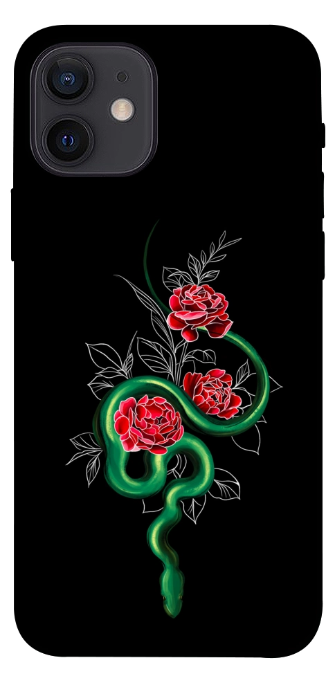 Чохол Snake in flowers для iPhone 12