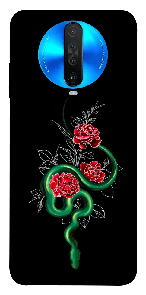 Чехол Snake in flowers для Xiaomi Redmi K30