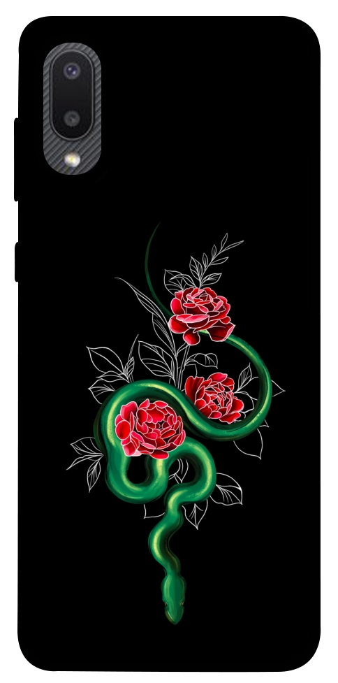 Чехол Snake in flowers для Galaxy A02