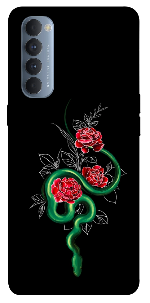 Чехол Snake in flowers для Oppo Reno 4 Pro