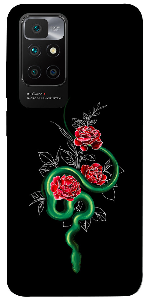 Чохол Snake in flowers для Xiaomi Redmi 10