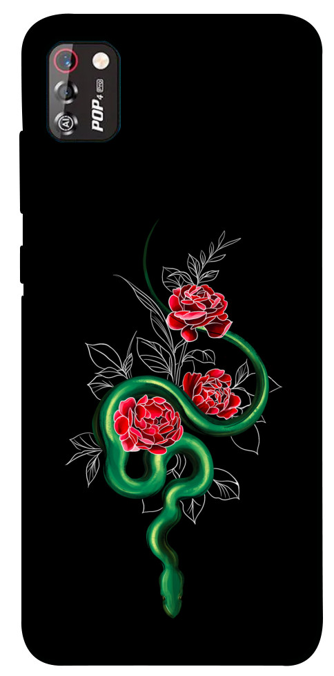 Чохол Snake in flowers для TECNO POP 4 Pro