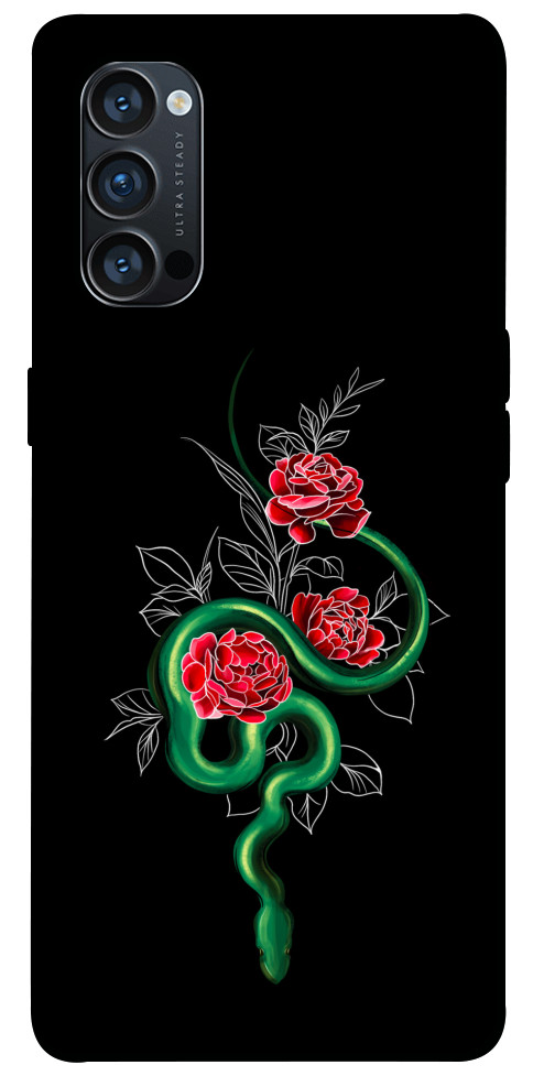 Чохол Snake in flowers для Oppo Reno 4 Pro 5G