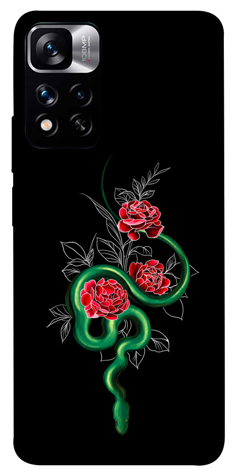 Чохол Snake in flowers для Xiaomi Redmi Note 11 5G