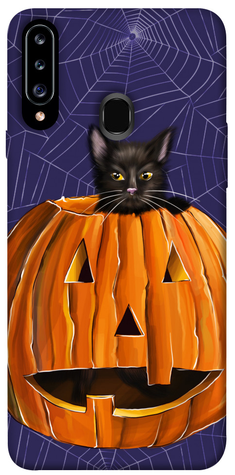 Чохол Cat and pumpkin для Galaxy A20s (2019)