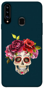 Чехол Flower skull для Galaxy A20s (2019)