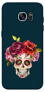 Чехол Flower skull для Galaxy S7 Edge