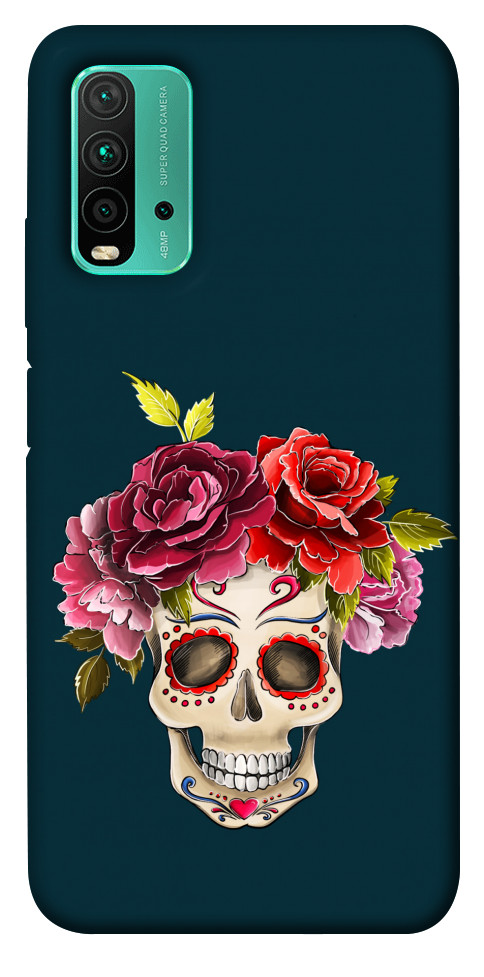 Чехол Flower skull для Xiaomi Redmi Note 9 4G