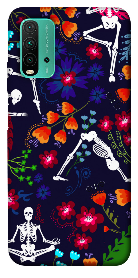 Чехол Yoga skeletons для Xiaomi Redmi Note 9 4G