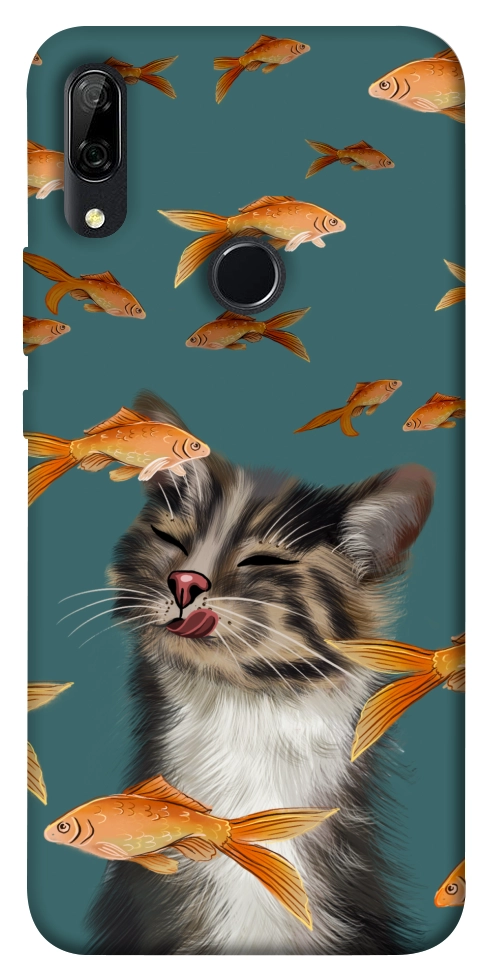 Чохол Cat with fish для Huawei P Smart Z