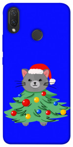 Чехол Новорічний котик для Huawei P Smart+