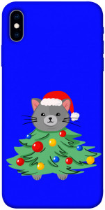 Чехол Новорічний котик для iPhone XS