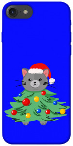 Чохол Новорічний котик для iPhone 8