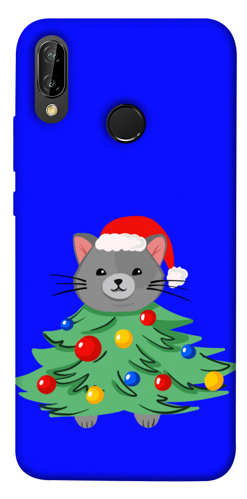 Чехол Новорічний котик для Huawei P20 Lite