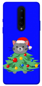 Чохол Новорічний котик для OnePlus 8