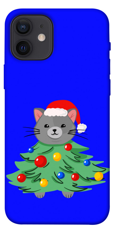 Чохол Новорічний котик для iPhone 12