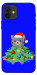 Чехол Новорічний котик для iPhone 12
