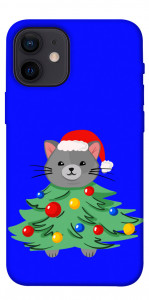 Чехол Новорічний котик для iPhone 12 mini