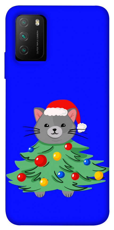 Чехол Новорічний котик для Xiaomi Poco M3