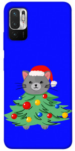 Чохол Новорічний котик для Xiaomi Redmi Note 10 5G