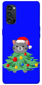 Чехол Новорічний котик для Oppo Reno 4 Pro 5G