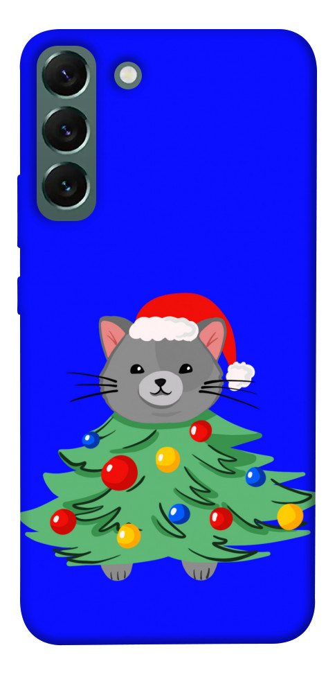 Чехол Новорічний котик для Galaxy S22+