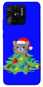 Чохол Новорічний котик для Xiaomi Redmi 10C