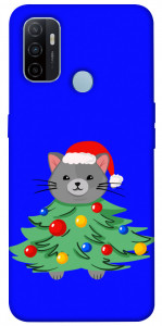 Чохол Новорічний котик для Oppo A32