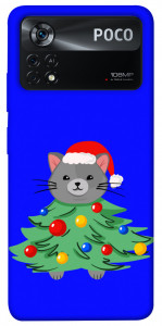 Чохол Новорічний котик для Xiaomi Poco X4 Pro
