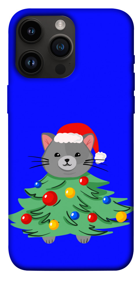 Чехол Новорічний котик для iPhone 14 Pro Max
