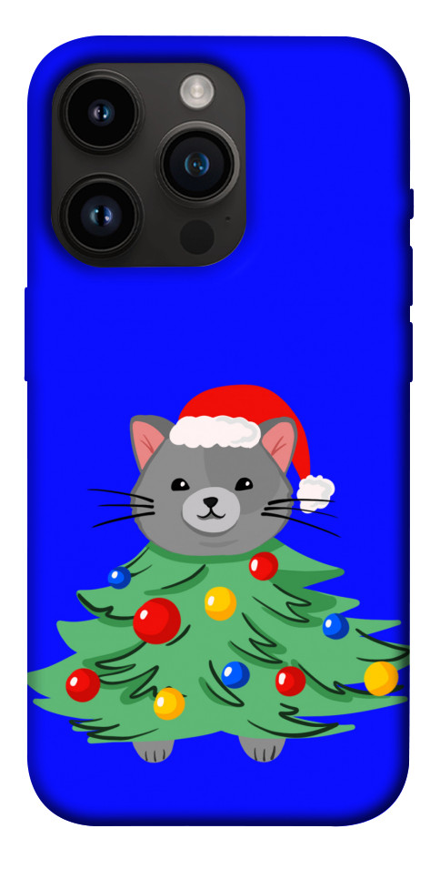 Чохол Новорічний котик для iPhone 14 Pro