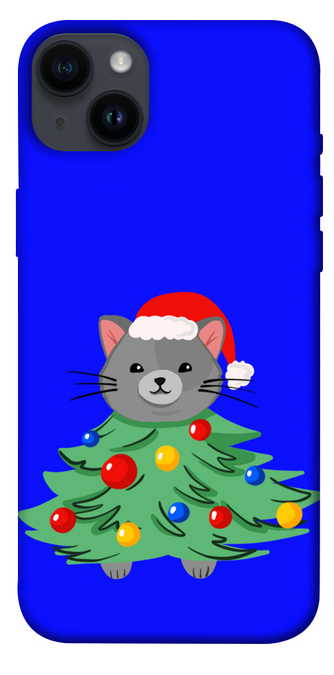 Чехол Новорічний котик для iPhone 14 Plus